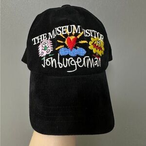 The Museum Visitor Jon Burgerman Embroidered Black Corduroy Cap
